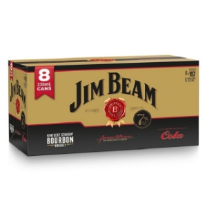 Picture of Jim Beam Gold Bourbon & Cola 7% 8pk Cans 330ml