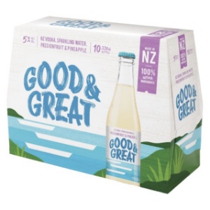 Picture of Good & Great Vodka, Passionfruit & Pineapple 10pk Bottles 330ml