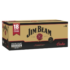 Picture of Jim Beam Gold 7% Bourbon n Cola 18pk Cans 250ml